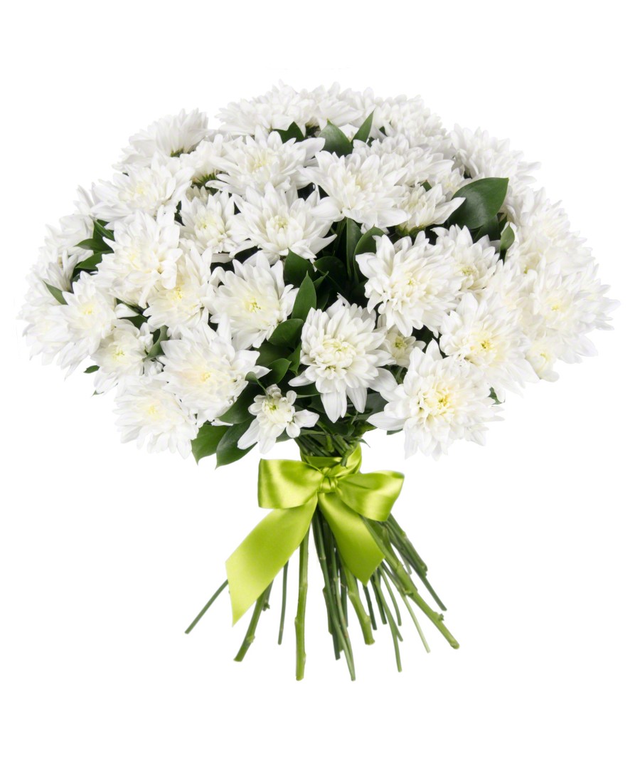 Букет из 5 хризантем с салалом - crocus-flowers38.ru