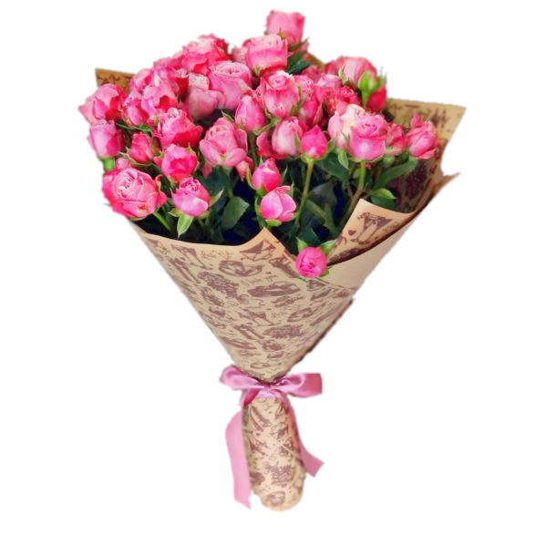 Букет из 11 кустовых розовых роз